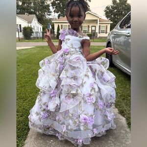 Floral Ruffled PAGEANT Dress
